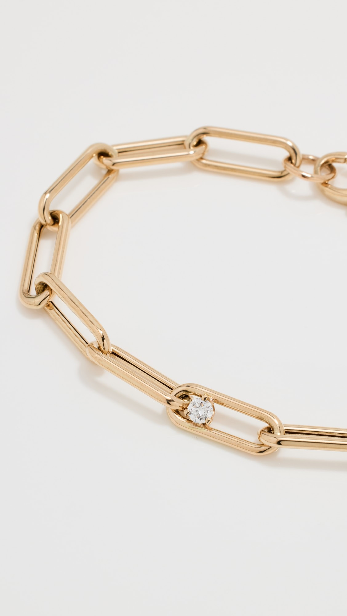 14k Gold Prong Diamonds Heavy Chain Bracelet | Shopbop