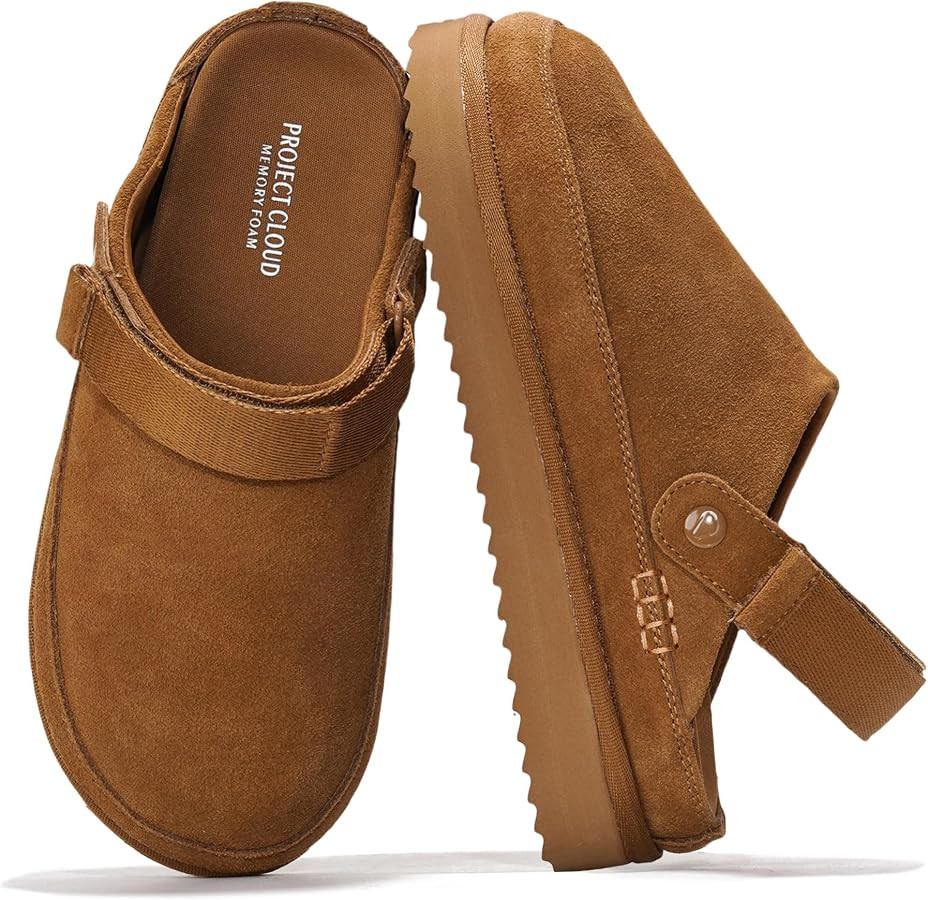 100% Genuine Leather Platform Mule Clogs for Women - Fall Shoes for Women | Amazon (US)