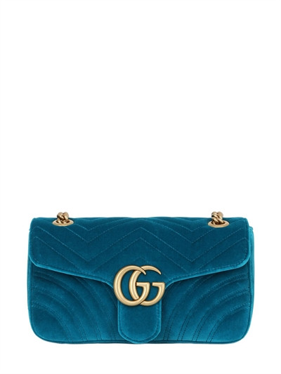 SMALL GG MARMONT 2.0 VELVET SHOULDER BAG | Luisaviaroma