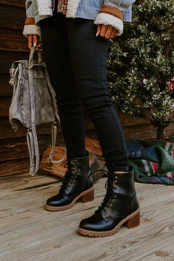 The Prescott Faux Leather Combat Boot | Impressions Online Boutique