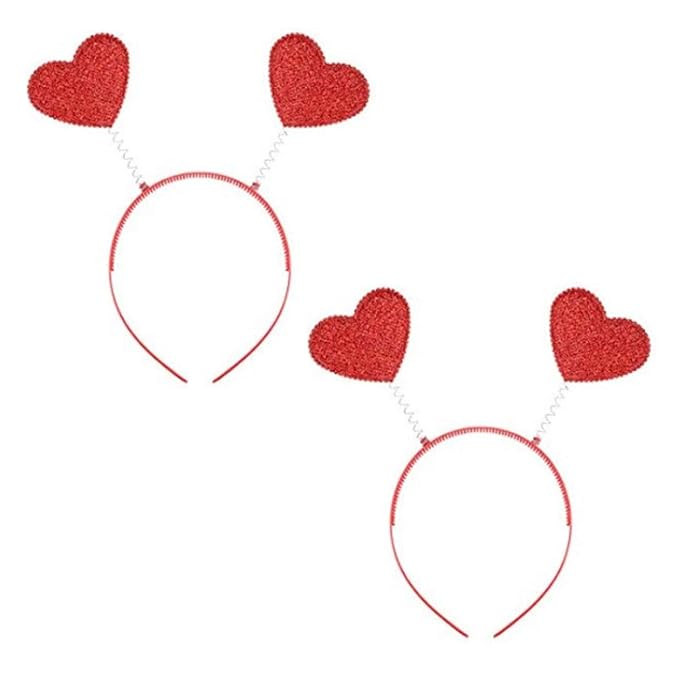 Soochat Valentine's Day Headband Red Heart Headband Love-shaped Head Boppers Valentine's Day Part... | Amazon (US)