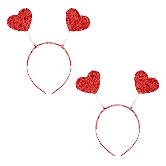 Soochat Valentine's Day Headband Red Heart Headband Love-shaped Head Boppers Valentine's Day Part... | Amazon (US)