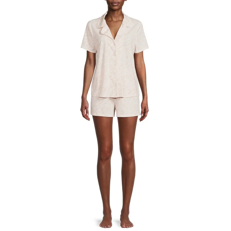 Como Blu Women's Short Sleeve Top and Shorts Pajama Set, 2-Piece | Walmart (US)