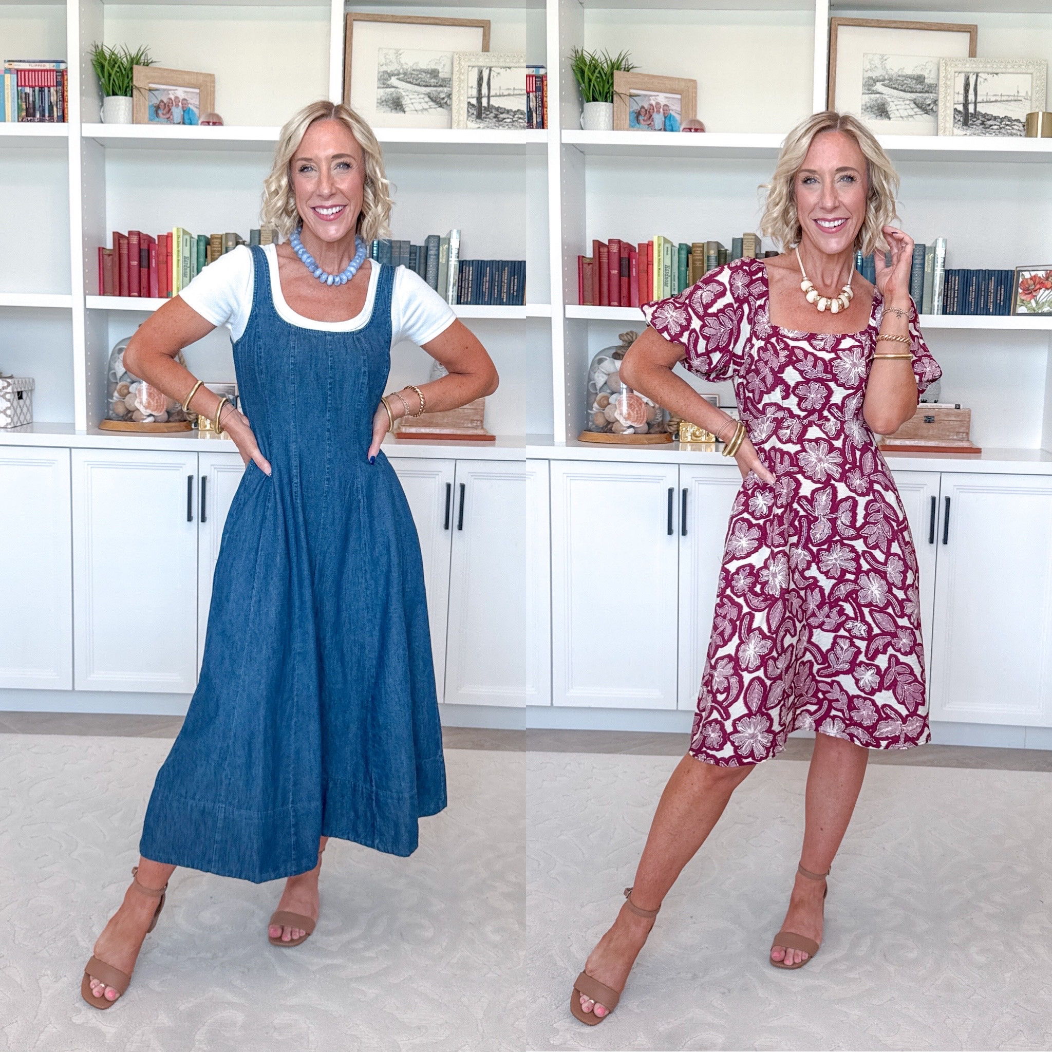 Walmart: unboxing - part 1 (dresses) Denim Square Neck Midi Panel Dress - size XS. $36. 2 colors. * Ribbed Scoop Neck Tee - size XS. $12.98. 8 colors. Airflow Mini Dress w/ Puff Sleeves - size XS. $19.98. 3 colors.
