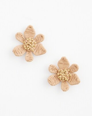 No Droop® Raffia Wrapped Stud Earrings | Chico's