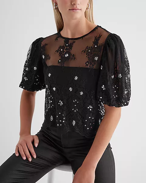 Skimming Lace Embellished Puff … curated on LTK