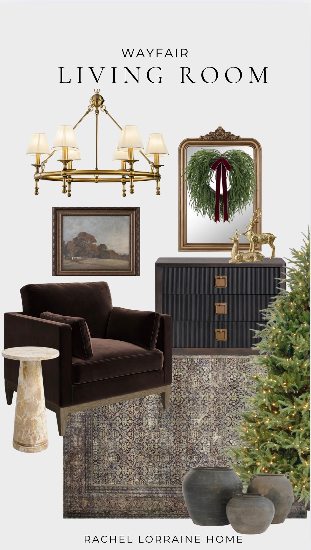 Modern classic living room dressed for the holidays! 🎄
This gorgeous rug with its navy tones really anchors the space and pulls the whole color palette together. I paired it with a velvet chair, a marble end table, an ornate gold frame mirror, and a traditional gold chandelier for that cozy, elevated look I love.

✨ Right now both the Christmas tree and the rug are on flash sale at Wayfair!
I’ve linked everything here so you can shop the full room.

#LTKHome #LTKHoliday #LTKSaleAlert