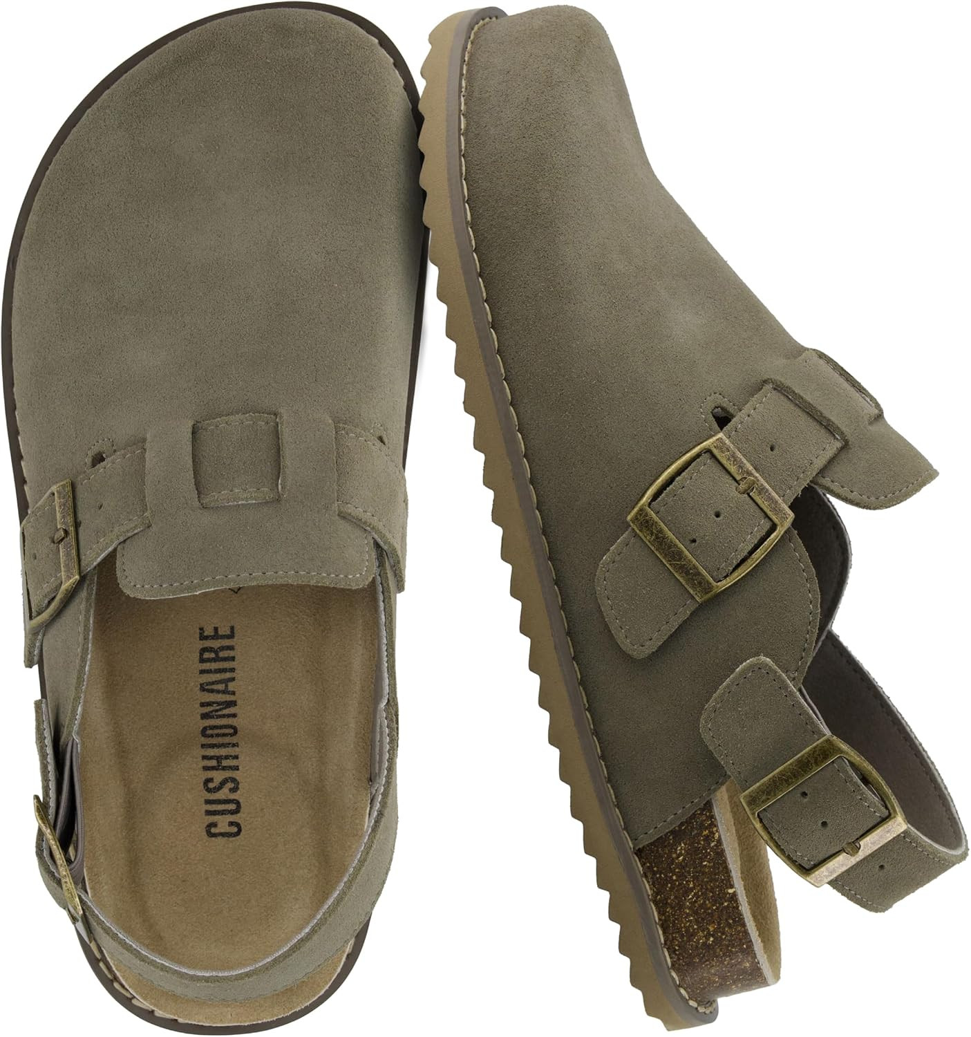 CUSHIONAIRE Brooklyn Genuine Suede Slingback Clogs for Women with Buckle | Amazon (US)