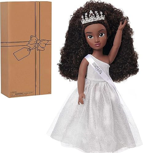 HBCyoU Homecoming Queen Doll Nicole, 18-inch Doll & Accessories, Curly 4A Textured Hair, Deep Bro... | Amazon (US)