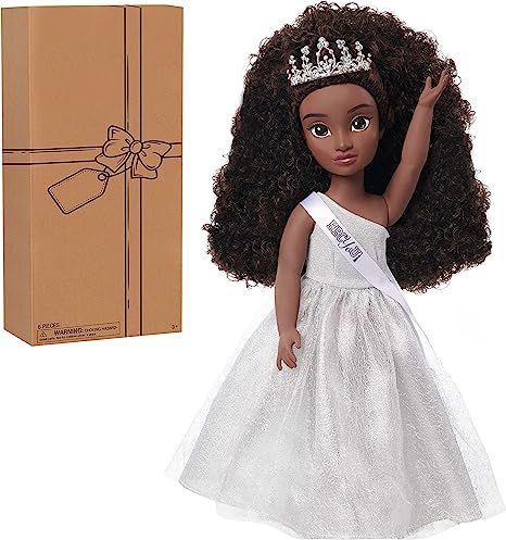 HBCyoU Homecoming Queen Doll Nicole, 18-inch Doll & Accessories, Curly 4A Textured Hair, Deep Bro... | Amazon (US)