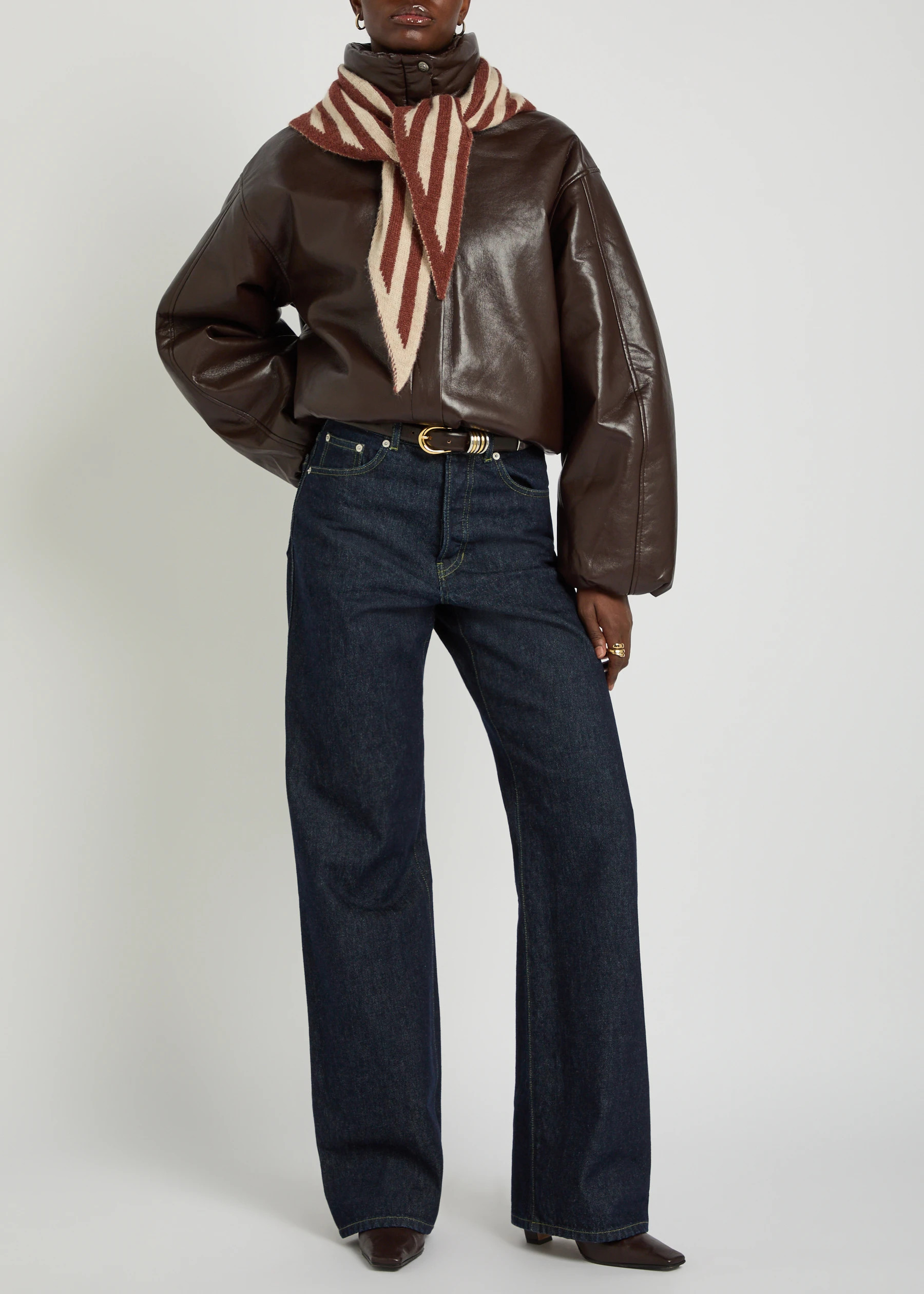 Cyrus padded leather-blend jacket | Harvey Nichols