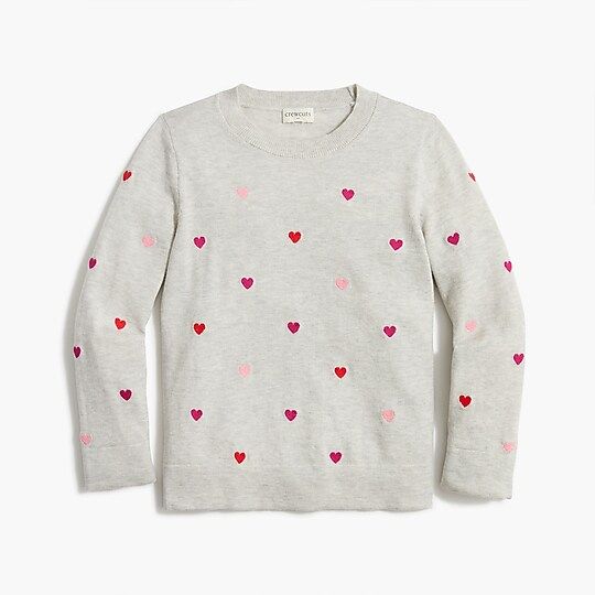 Girls' embroidered heart sweater | J.Crew Factory