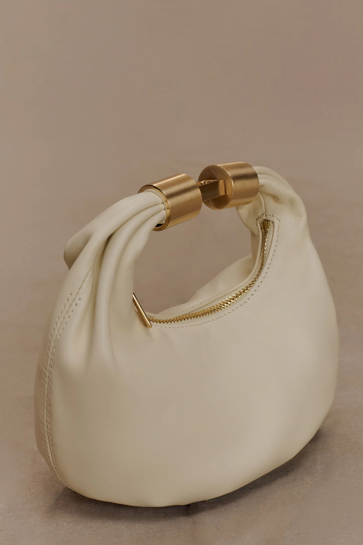 Mini Croissant Leather Bag - Ivory | MESHKI US