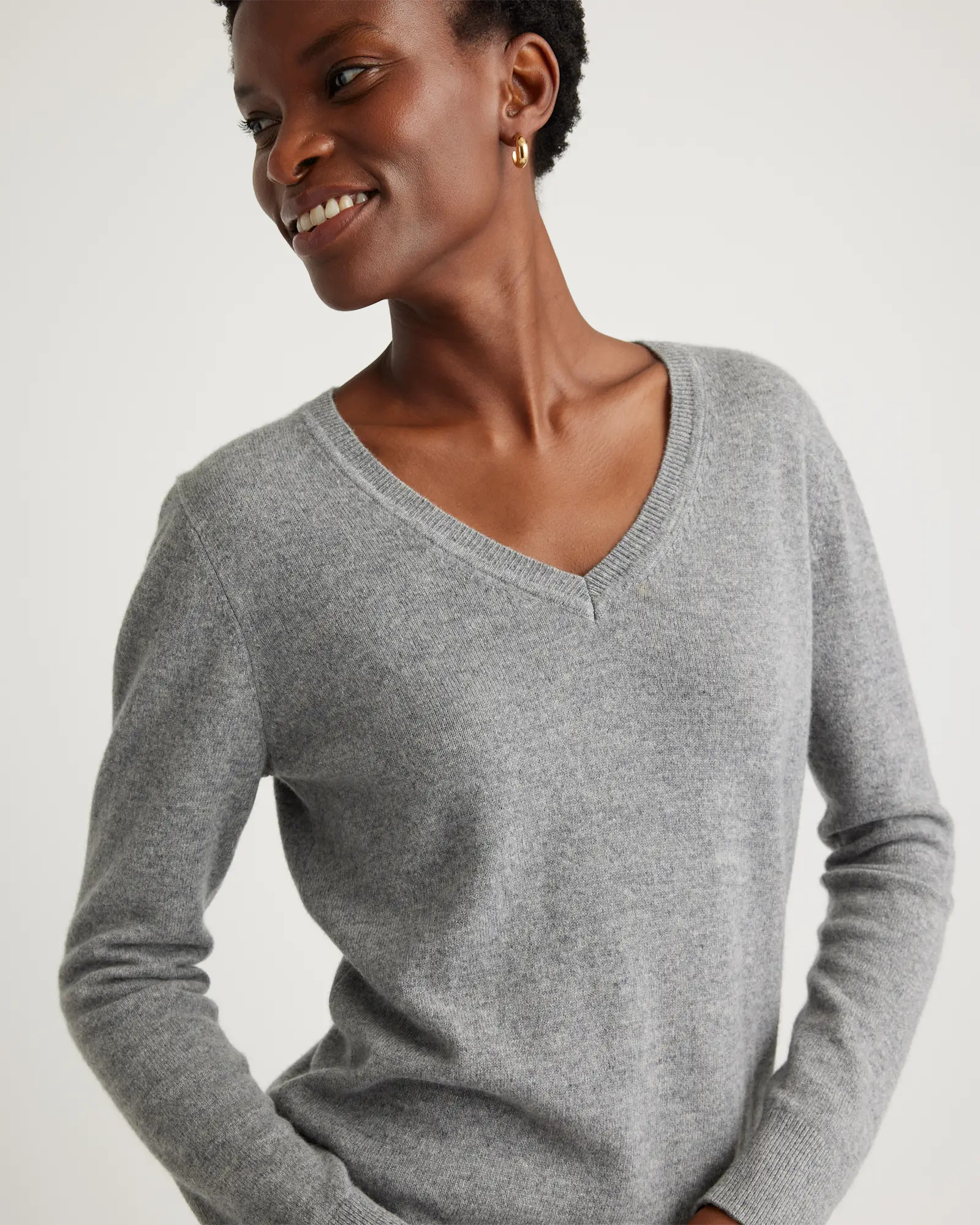 Mongolian Cashmere V-Neck Sweater | Quince