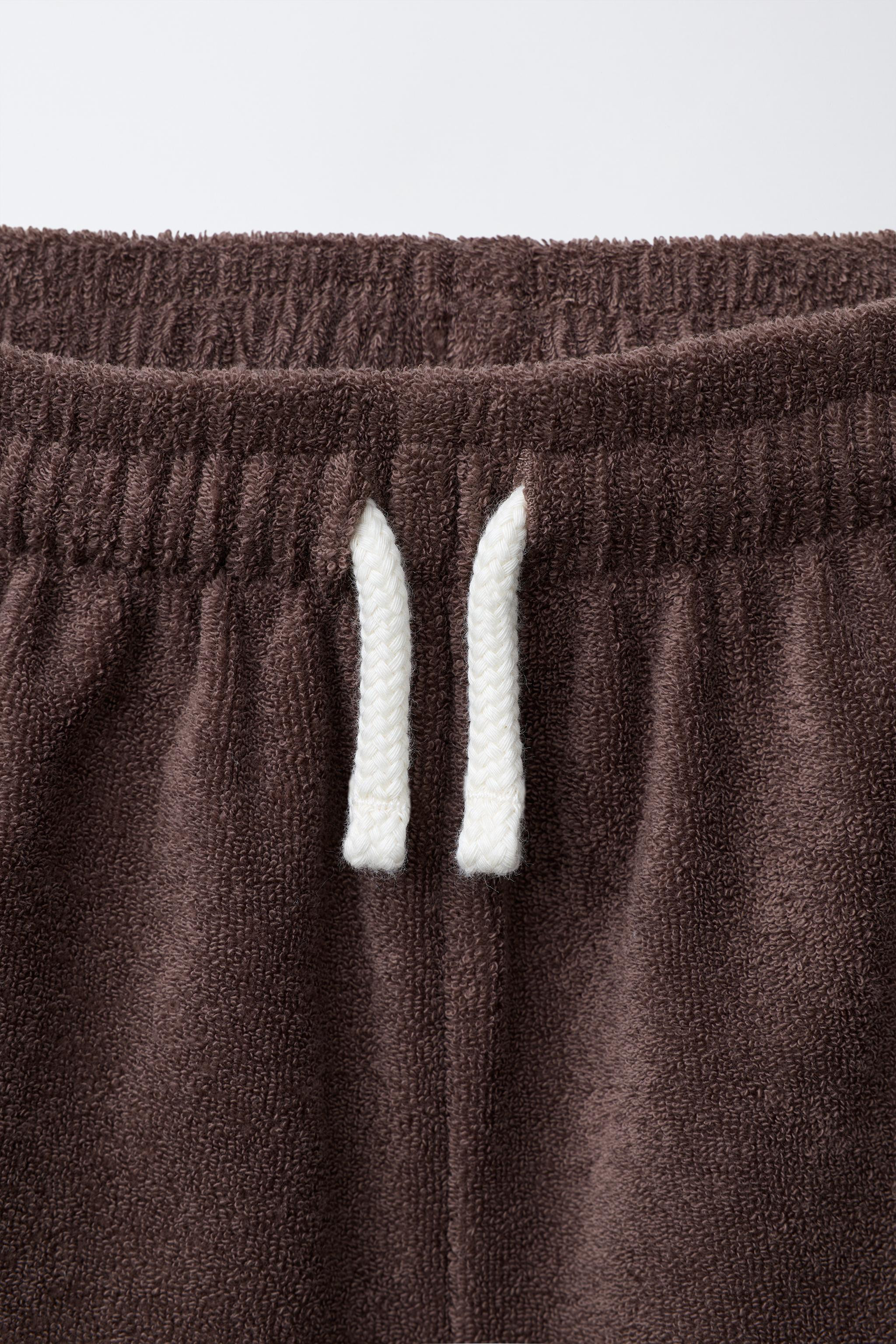TERRYCLOTH EFFECT SHORTS WITH LABEL | Zara US