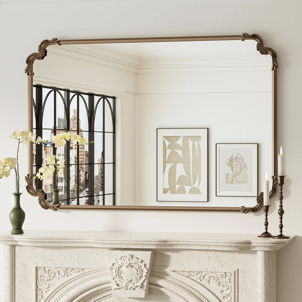 Genan Accent Mirror Rectangle Decorative Wall Mirror Vintage Mirror | Wayfair North America