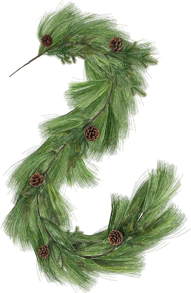 Jutom Long Needle Pine Garland 6 ft Realistic Norfolk Pine Garland with Pinecone Christmas Artifi... | Amazon (US)