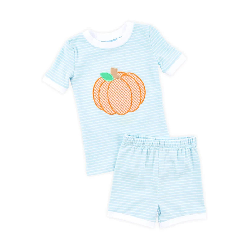 Sweet Pumpkin Blue Short Pajamas | Classic Whimsy