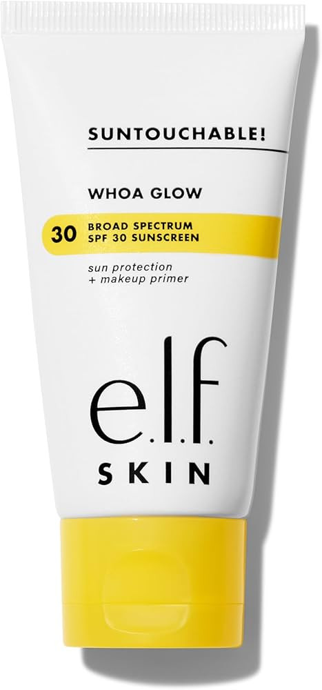 e.l.f. SKIN Suntouchable! Whoa Glow SPF 30, Lightweight Sunscreen & Makeup Primer For A Glowy Fin... | Amazon (US)