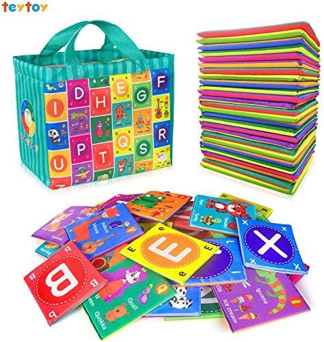 teytoy Baby Soft Alphabet Cards Toys, 26Pcs ABC Alphabet Flash Cards Early Learning Toy with Stor... | Amazon (US)