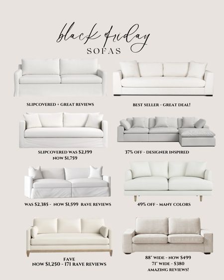 Black Friday sale on sofas. White couch modern. Modern sofa comfy. 

#LTKsalealert #LTKCyberWeek #LTKhome