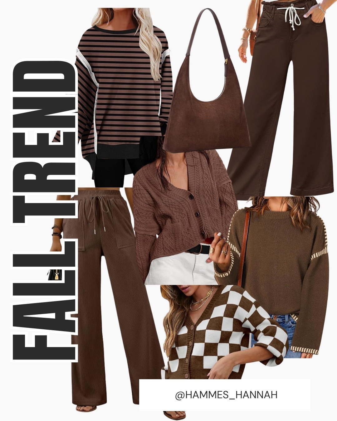 Fall trend I’m loving right now — rich chocolate browns, cozy textures, and elevated basics that make everyday outfits feel chic and effortless. From wide-leg pants to checkered knits, these pieces are so easy to mix and match for fall.

fall fashion, fall trends 2025, brown outfit inspo, wide leg pants, fall sweaters, cozy chic style

#LTKSeasonal #LTKStyleTip #LTKFindsUnder50