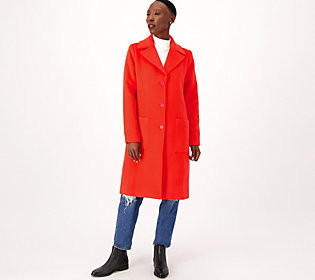 Candace Cameron Bure Regular Button-Front Tailored Coat | QVC