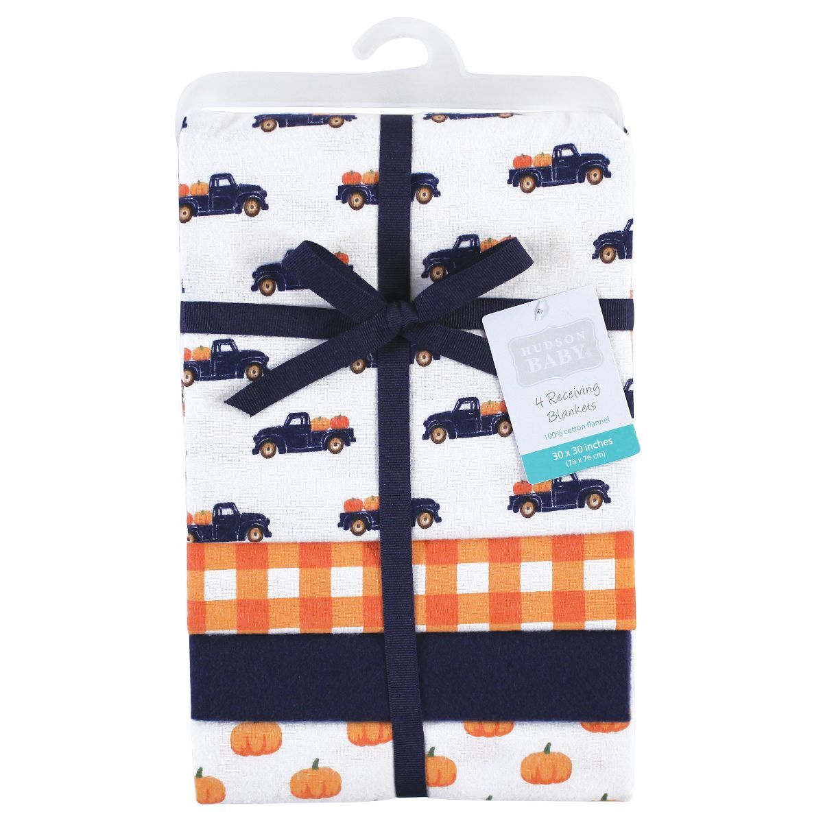 Hudson Baby Infant Boy Cotton Flannel Receiving Blankets, Pumpkin, One Size | Target