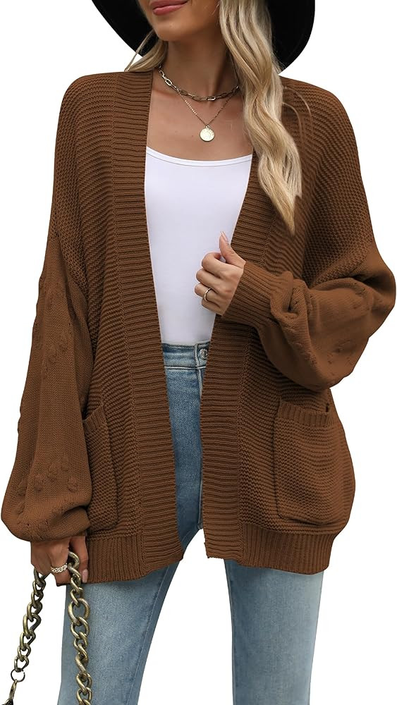Cakulo Womens 2025 Oversized Chunky Cardigan Sweaters Fall Fashion Open Front Knit Long Sleeve Po... | Amazon (US)