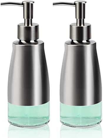 Monige Stainless Steel Soap Dispenser 2 Pack, Brushed Nickel Liquid Hand Soap Dispenser for Bathroom | Amazon (US)