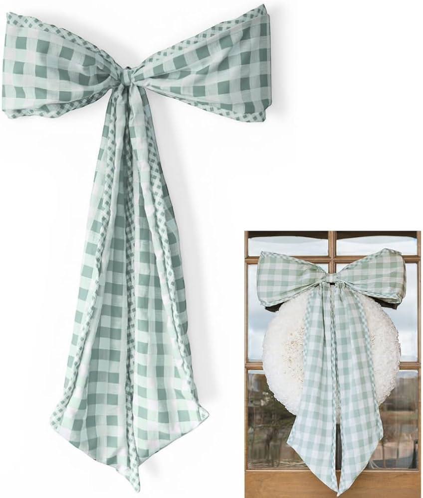 Back to School Classroom Decor Oversized Gingham Bow 39 x 26 Inches Hanging Decor for Classroom B... | Amazon (US)