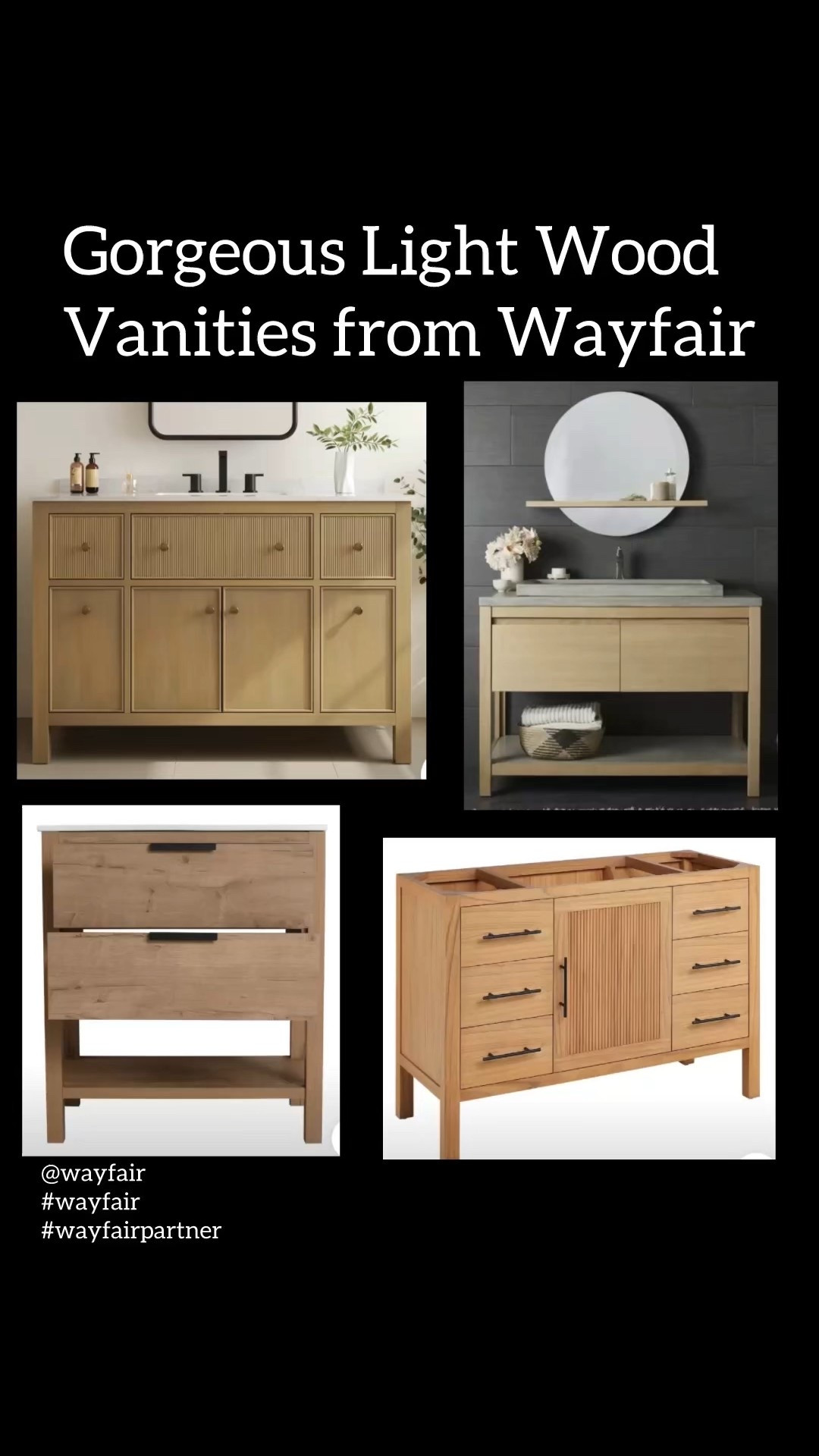 Some light oak bathroom vanities I recently sourced from Wayfair! @wayfair #wayfair #wayfairpartner

#LTKHome