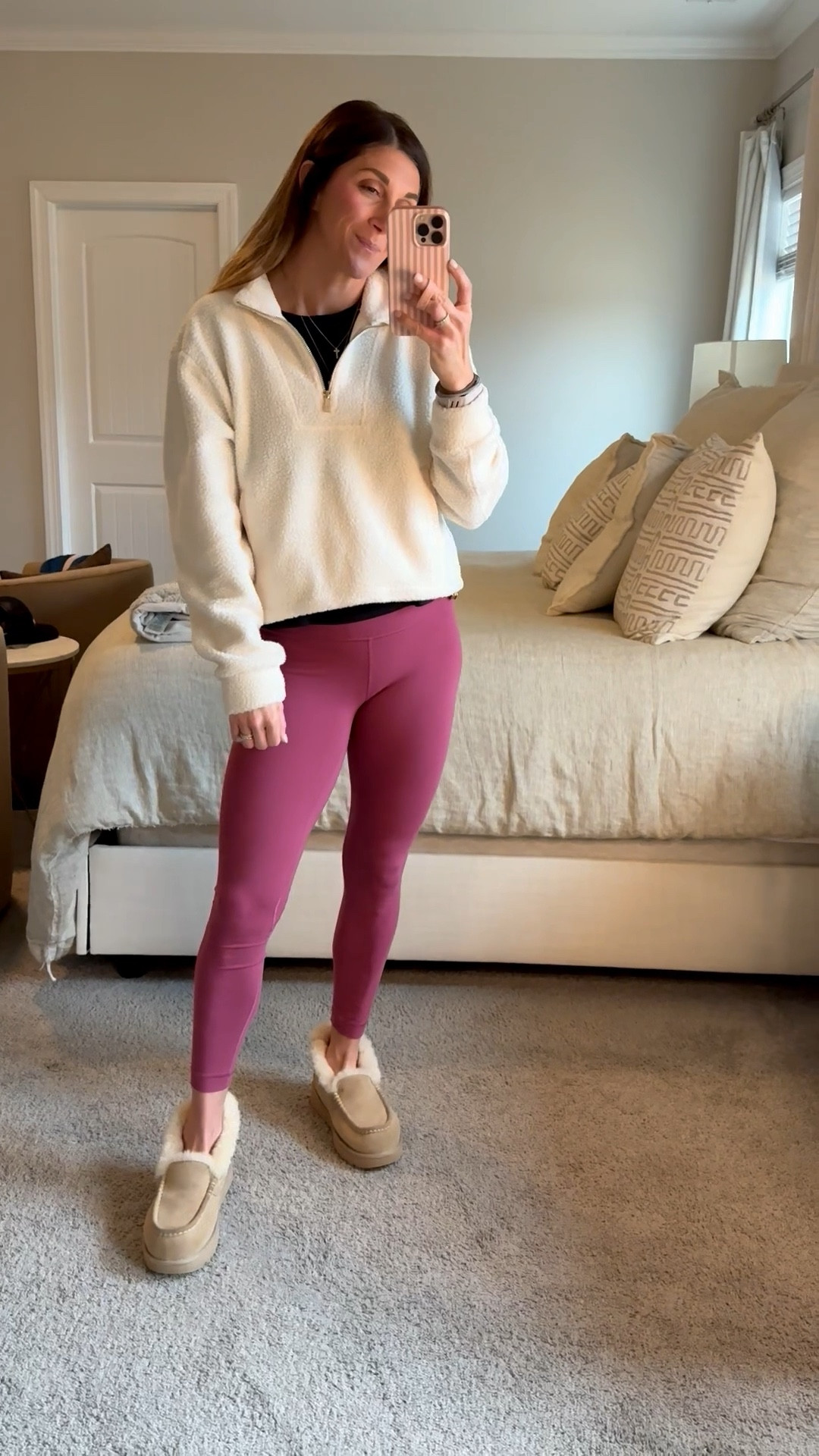 Target tee: small 
Salt Project Pullover: size medium (thumb holes, cinched waist, zip up, & pockets) if between, go up
Leggings: Lululemon aligns size 6/25in
Also linked CRZ yoga leggings that are very similar
Uggs: size 8 tts

Click here to shop

Active | workout | fitness | fit | leggings | tee | pullover | Sherpa | workout | Uggs | sweatshirt | comfy | tiny tags | cross necklace | electric picks | active | athlete | athleisure 


#LTKActive #LTKootd #LTKSaleAlert