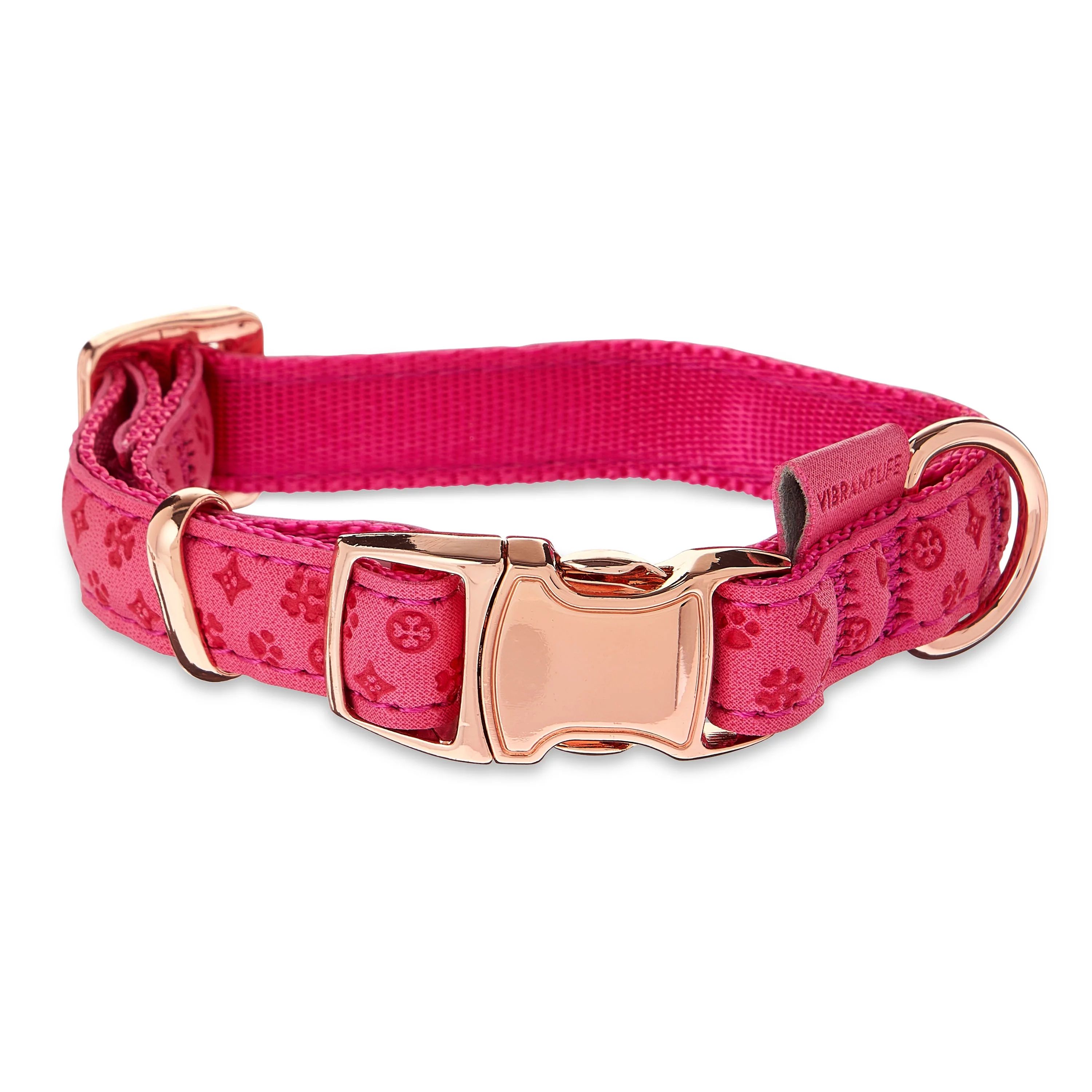 Vibrant Life Embossed Adjustable Dog Collar, Raspberry Pink, S | Walmart (US)