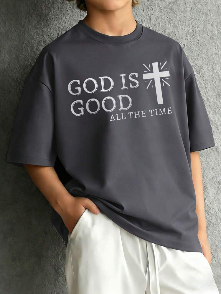 Boys' Casual Printed Round Neck Short Sleeve T-Shirt - Refreshing And Colorful Street Style T-Shirt, Bringing Joy To Every Child! Children's Clothing Boys' Graphic Tee | SHEIN