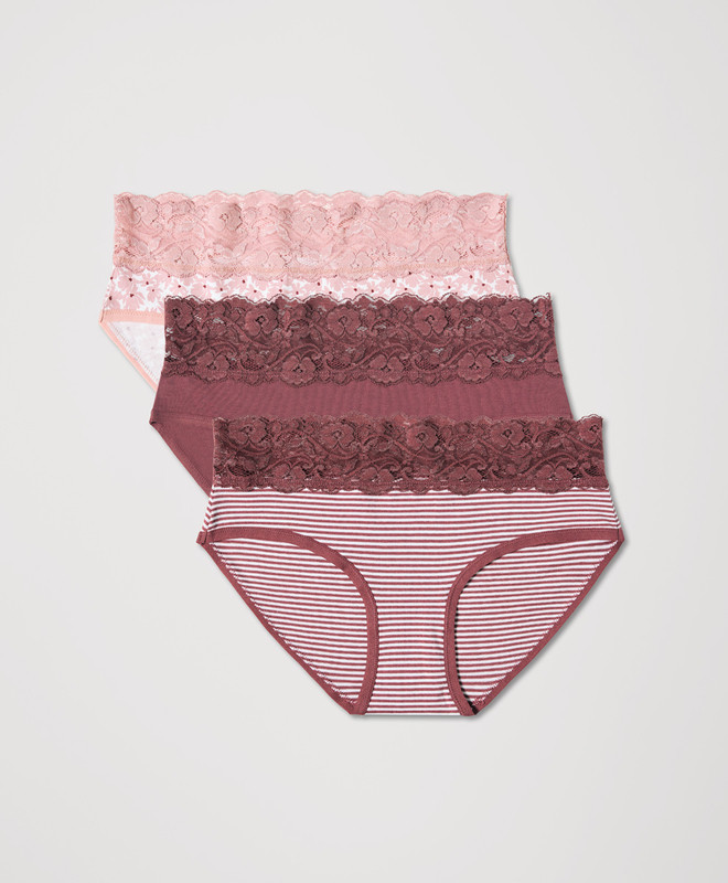 Women’s Lace Waist Brief 3-pack made with Organic Cotton | Pact | Pact Apparel