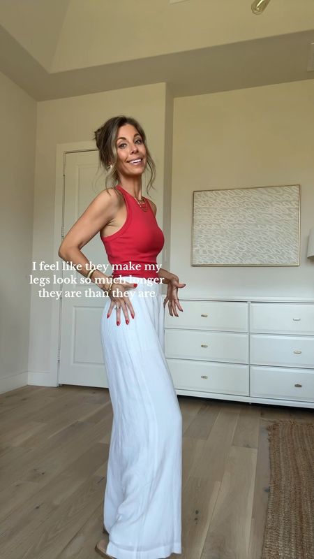 LOVE THIS ABERCROMBIE BASIC TANK THATS ON SALE THIS WEEKEND! These flowy wide leg high waisted pants are a dream too! Lined and SO COMFORTABLE!! In XS pants and small top  




#LTKfindsunder100 #LTKfindsunder50 #LTKstyletip