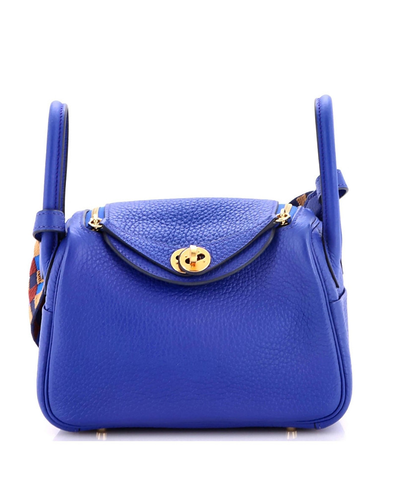 Pre-Owned HERMES Mini Lindy Quadrille Bag Clemence with Canvas | Bloomingdale's (US)