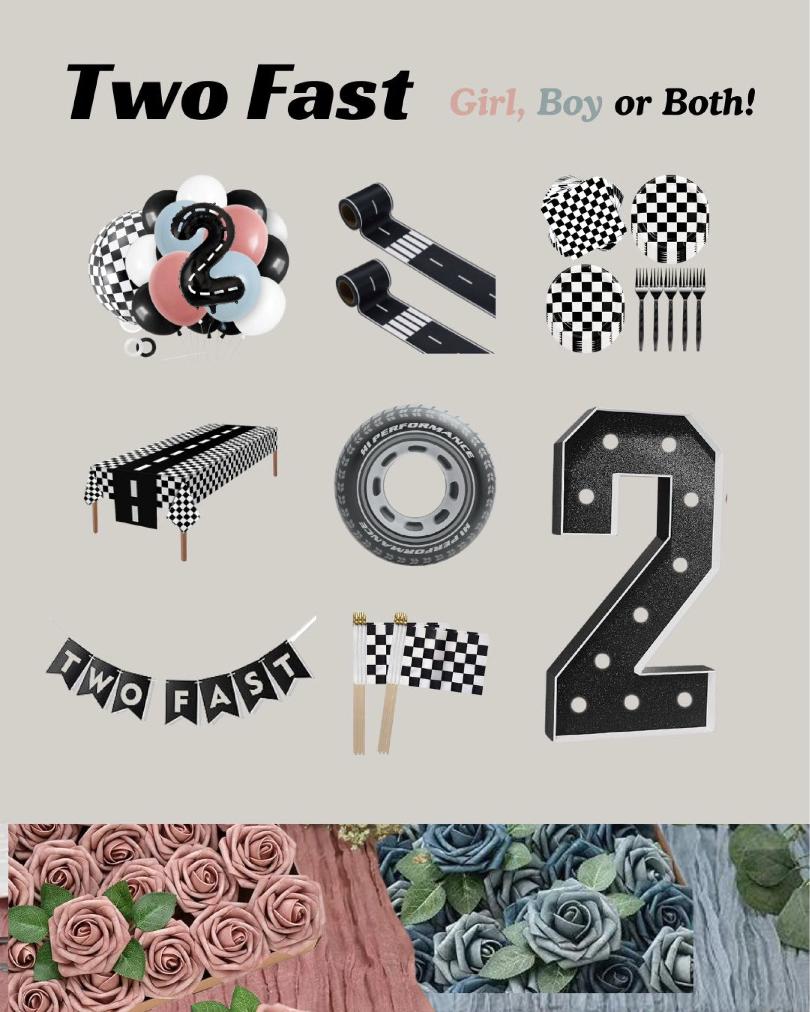 Two Fast toddler birthday party - racing birthday - gender neutral, girl, boy, or both!