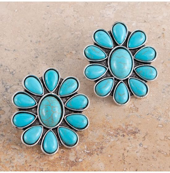 Turquoise Flower Earrings | Rod's Western Palace/ Country Grace