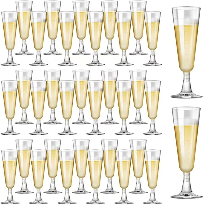 SUREHOME Plastic Champagne Flutes 40 Pack Disposable Champagne Glasses 5oz Clear Plastic Mimosa G... | Amazon (US)