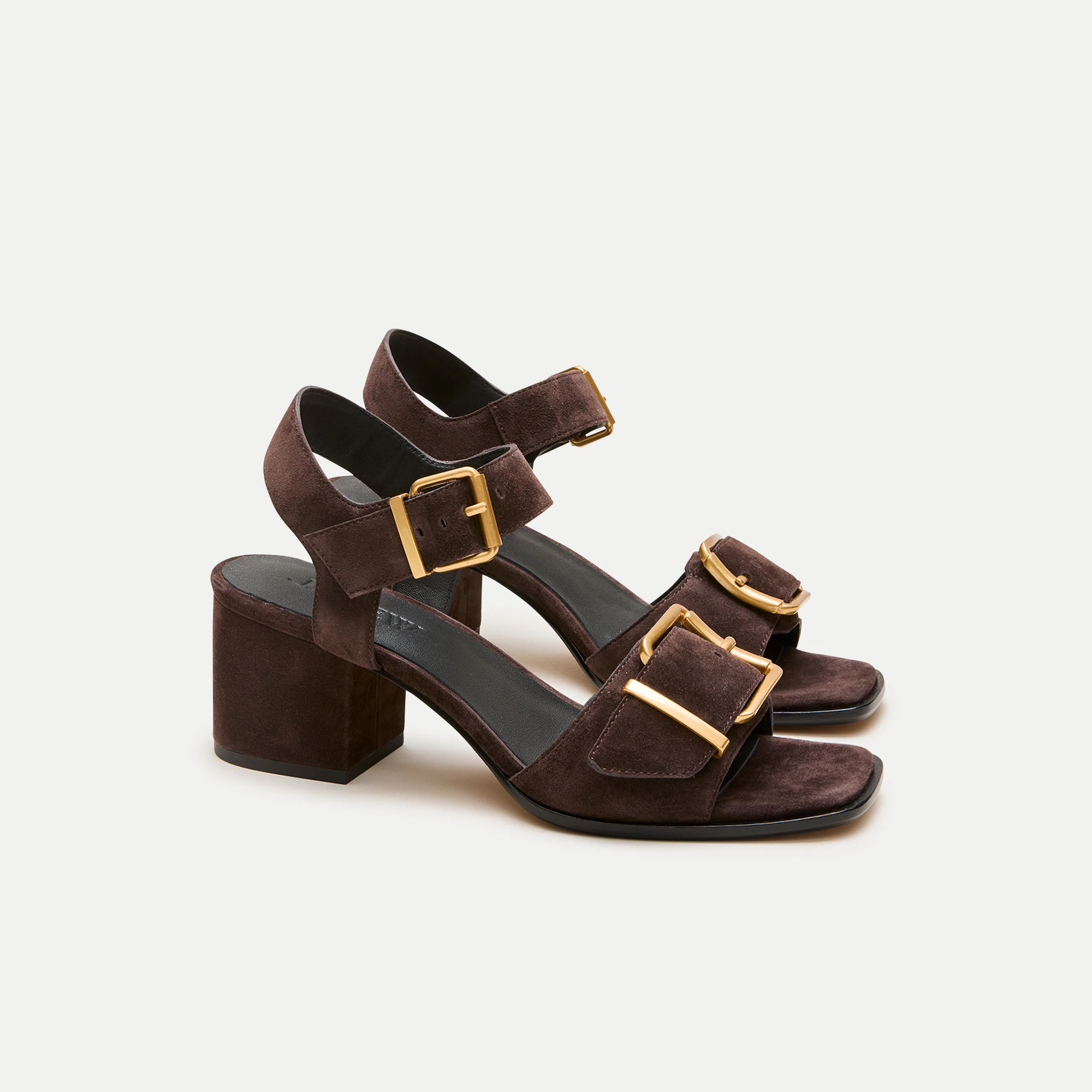 Dylan buckle block-heel sandals in suede | J. Crew US
