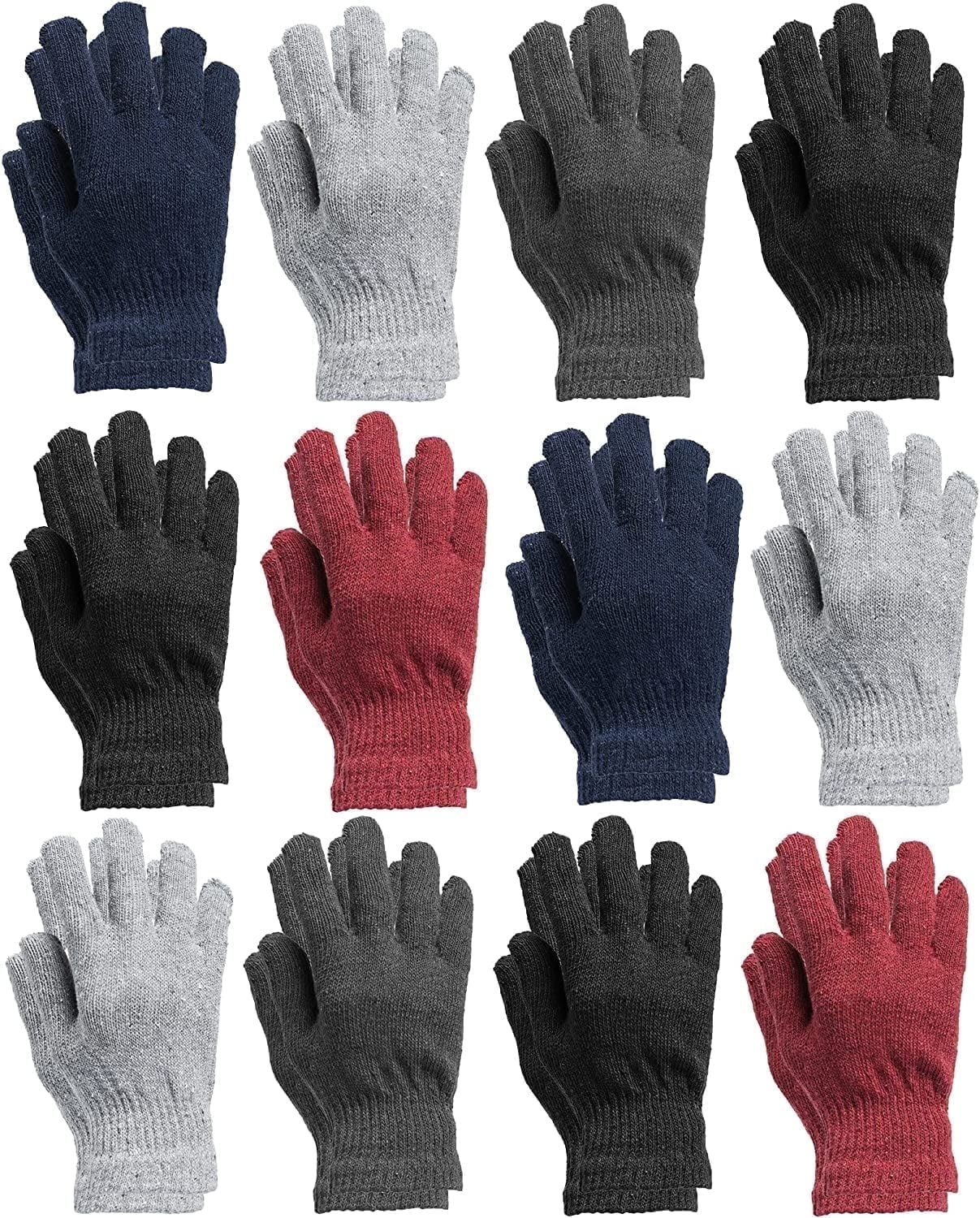 Yacht & Smith 12 Pairs of Adult Wholesale Bulk Winter Magic Gloves Warm Brushed Interior, Stretch... | Walmart (US)