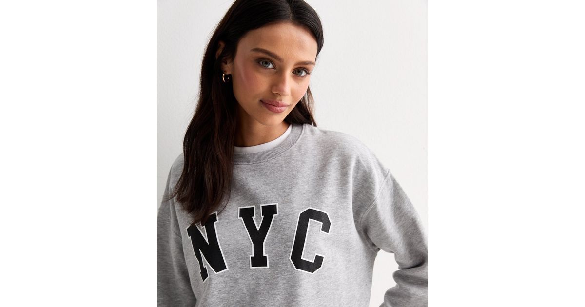 Grey NYC Print Cotton Sweatshirt | New Look | New Look (UK)