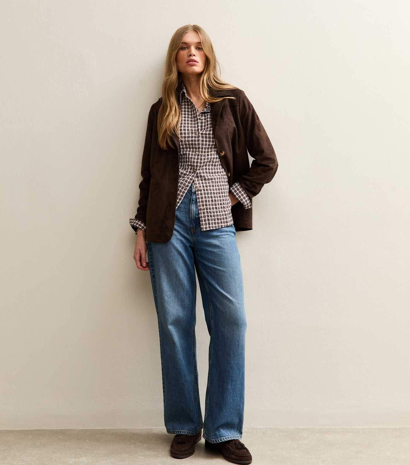 Brown Textured Checked Oversized Shirt | New Look | New Look (UK)