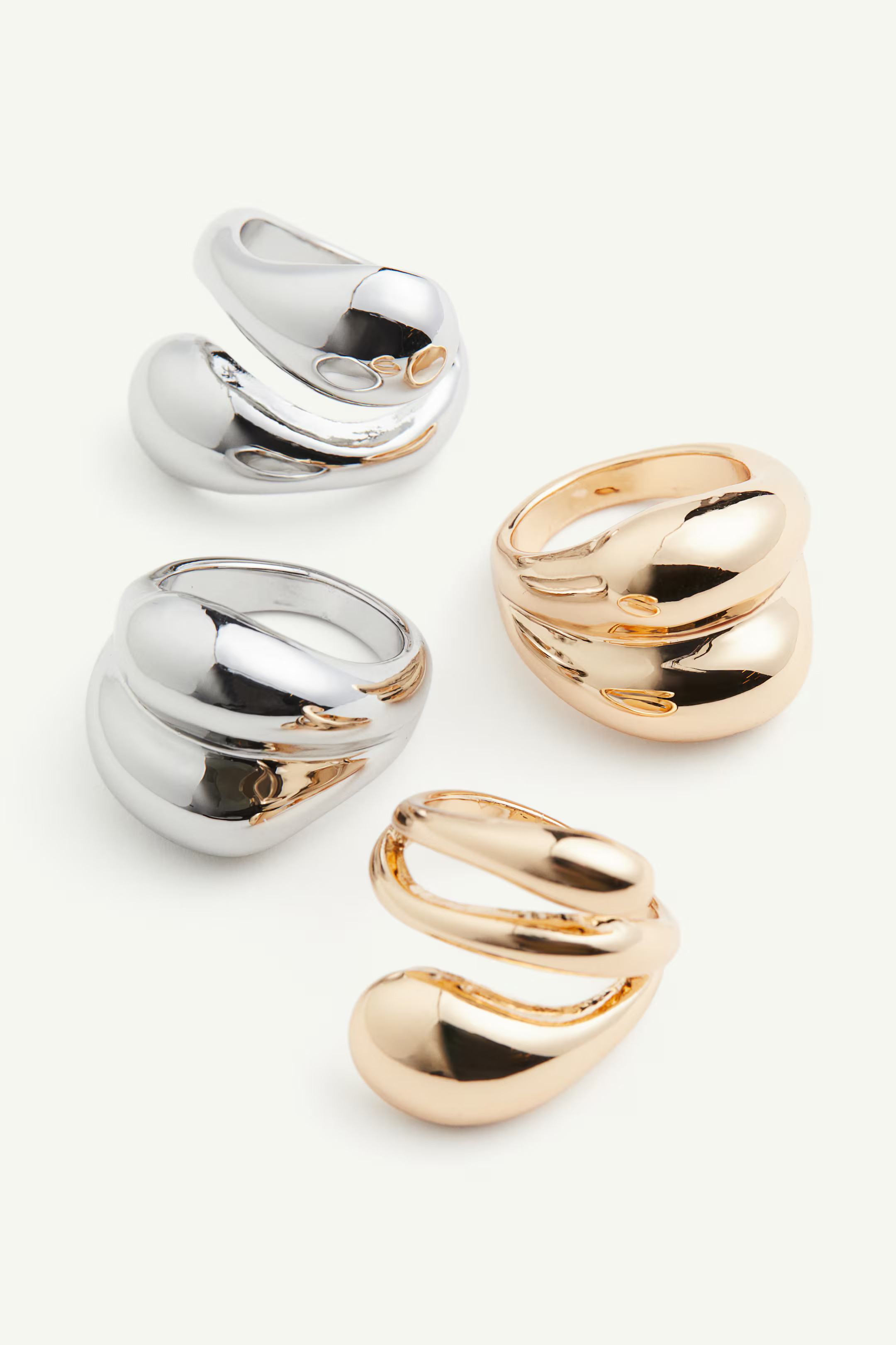 4-pack Chunky Rings | H&M (US + CA)