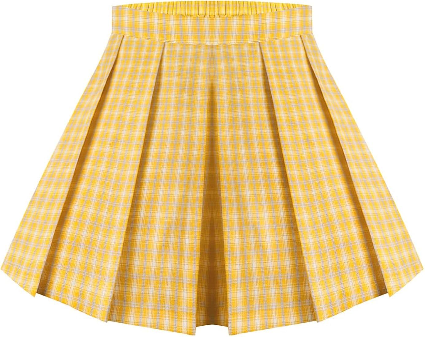TIYOMI Women Plus Size Skirts Stretchy Buttons Hidden Zipper Mini Skirt Swing A Line Skater Skirt... | Amazon (US)
