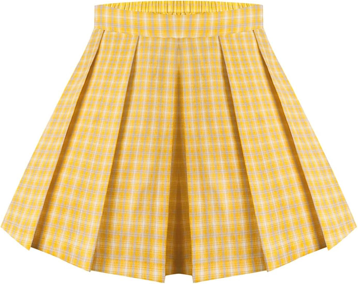 TIYOMI Women Plus Size Skirts Stretchy Buttons Hidden Zipper Mini Skirt Swing A Line Skater Skirt... | Amazon (US)