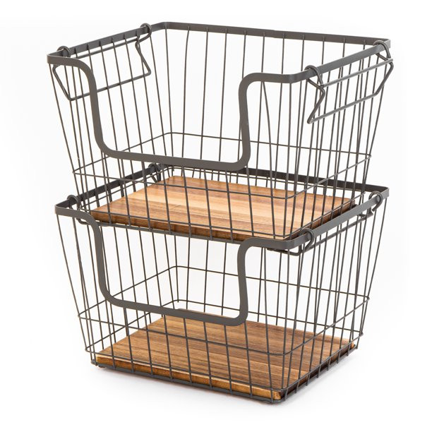 Better Homes & Gardens Basket Large Metal Kitchen Pantry Organization, 12.63"x10.63"x8.50" | Walmart (US)