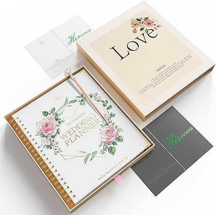 Wedding Planner Book and Organizer Set with His and Hers Vow Cards & Pen, Wedding Planner for Bri... | Amazon (US)